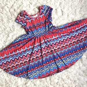 Dot Dot Smile Dress Size 2t Red, White, & Blue
